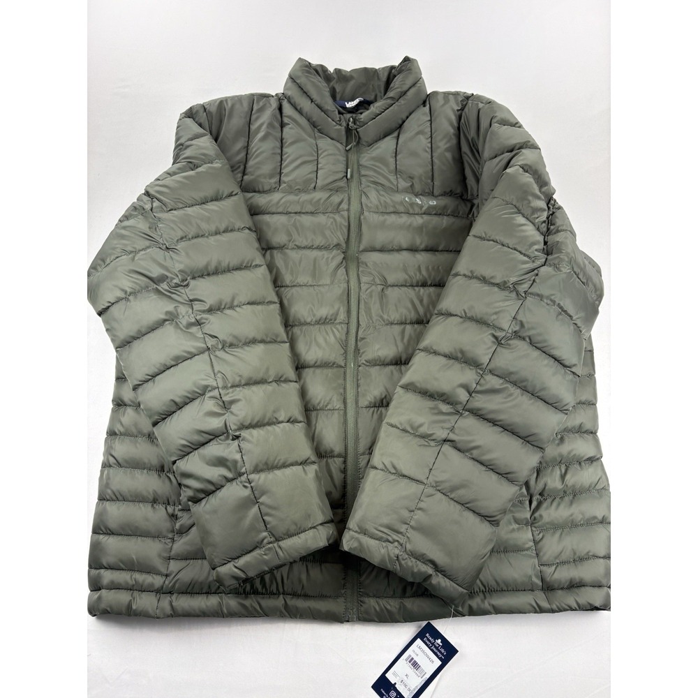 NWT Lands End Packable Puffer Jacket LM35OW426 Olive Green Men's Size XL. - Picture 2 of 16